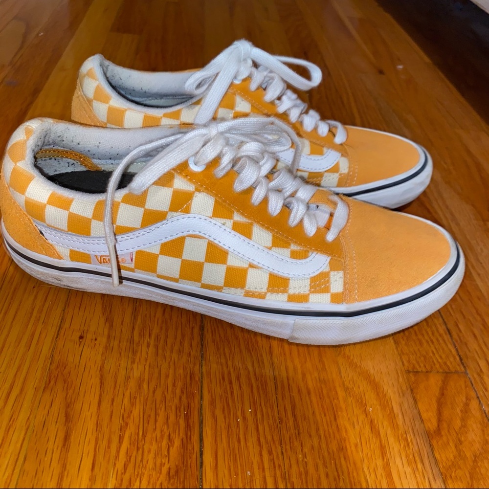 Vans UltraCush Yellow & White Checkerboard Shoes
